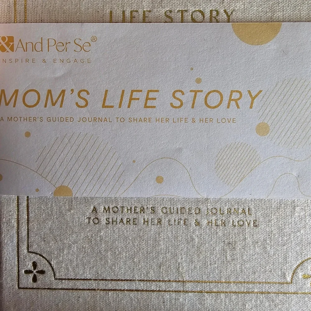 And Per Se Moms Life Story Guided Journal Linen Gold Foil Memory Mothers Day